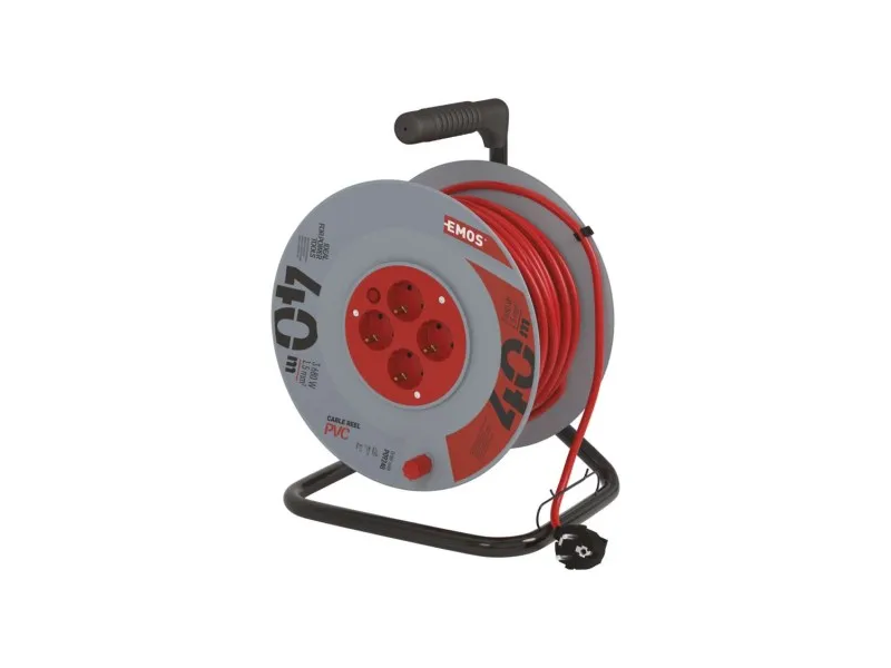 Kolutni podaljšek - pvc vodnik Emos 40m H05VV-F 3X1.5 4 šuko vtičnica IP20