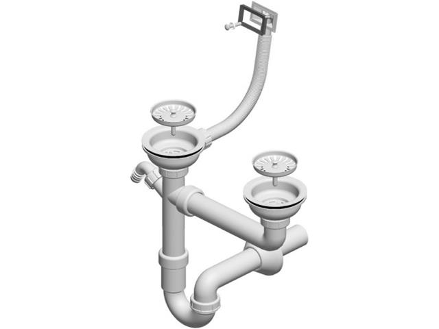 Sifon za dv. pom. korito, prikl. in prav. preliv