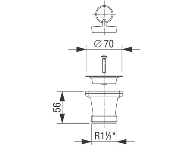 Izlivni ventil ø 70 mm
