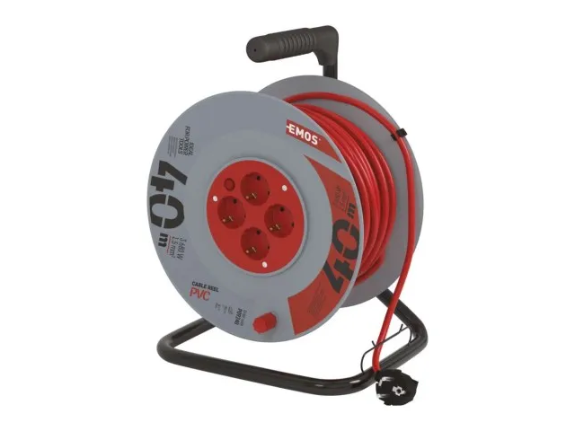 Kolutni podaljšek - pvc vodnik Emos 40m H05VV-F 3X1.5 4 šuko vtičnica IP20