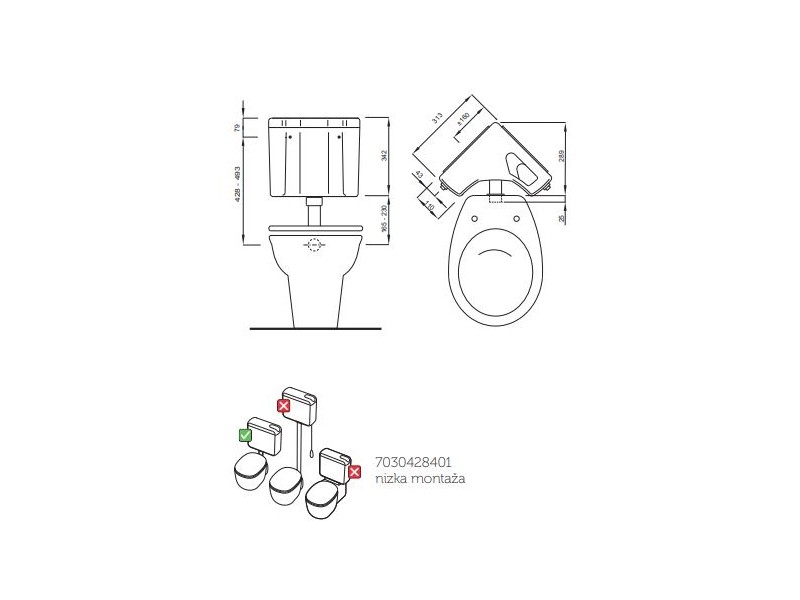 Kotni splakovalnik Linea