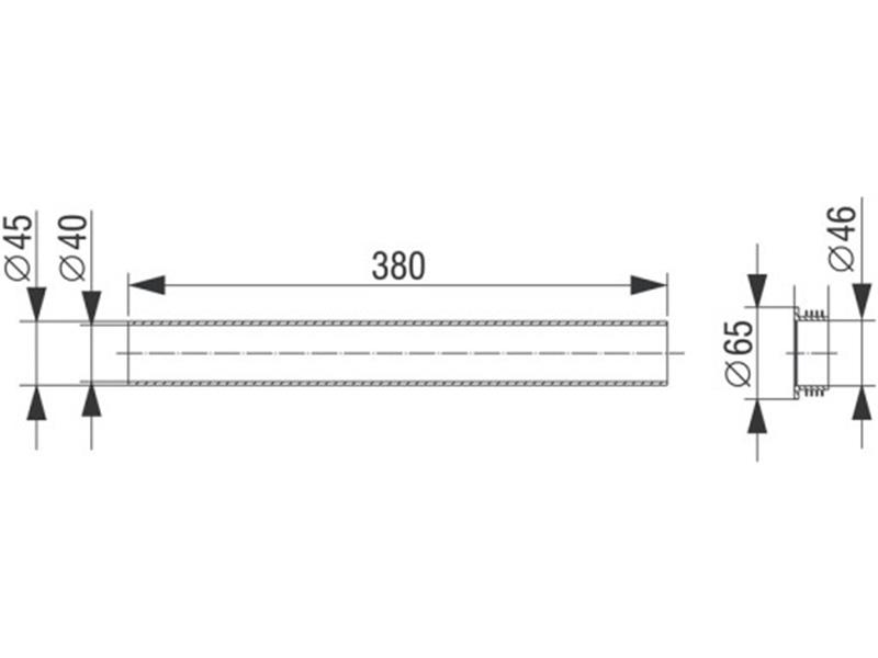 Podaljšek ø 45/44 x 380 mm