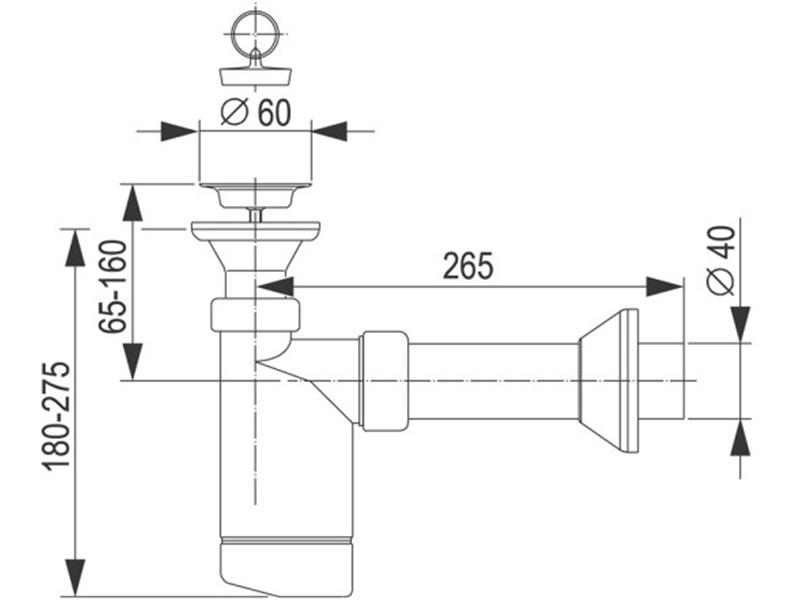 Sifon za umivalnik - iztok ø 40 mm