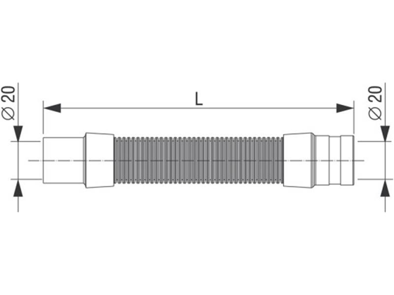Odtočna rebrasta cev, L=1.500 mm/ø 20 mm