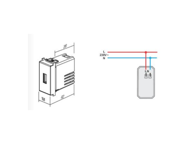 TEM-VTIČNICA USB 1M EM66 PW-U