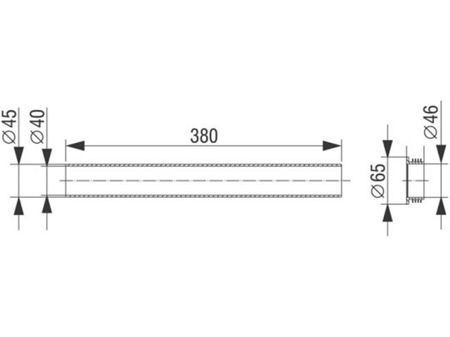 Podaljšek ø 45/44 x 380 mm