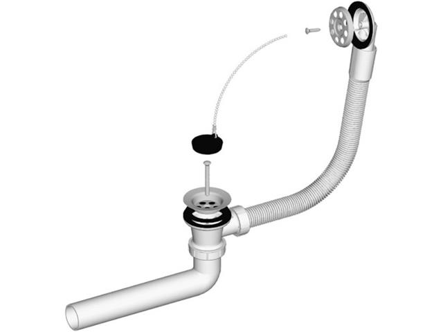 Izlivni ventil za kopalno kad, H = 650 mm
