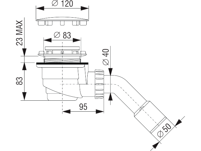 Sifon za tuš-kad Ø 120 mm