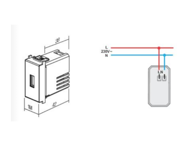 TEM-VTIČNICA USB 1M EM66 PW-U