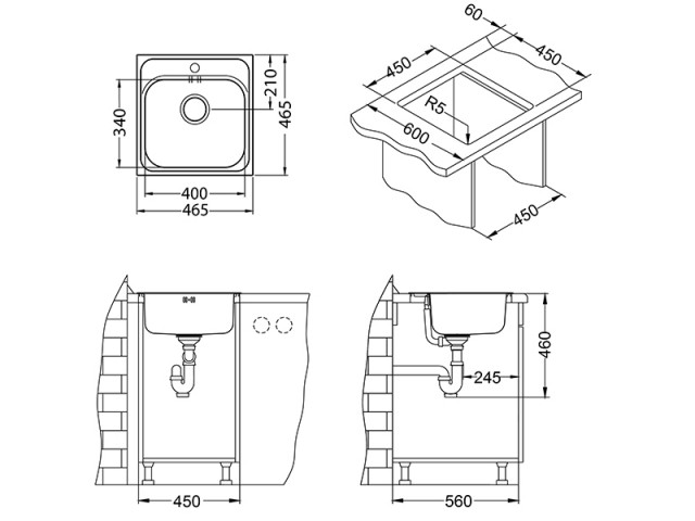 Pomivalno korito Basic 140 SAT