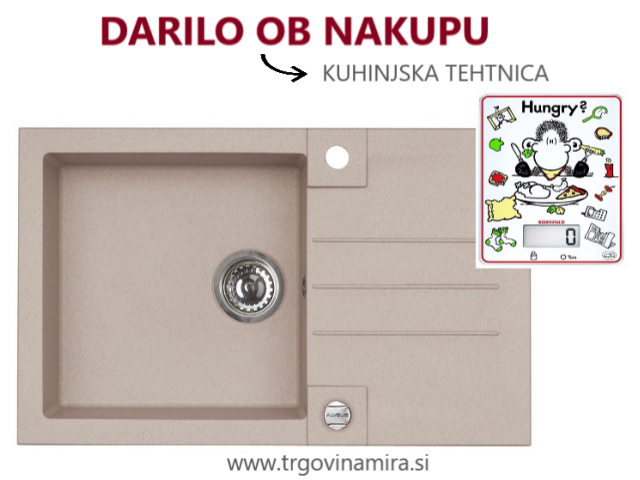 Granital pomivalno korito Alveus GRAMER - G55 BEIGE ROCK 130