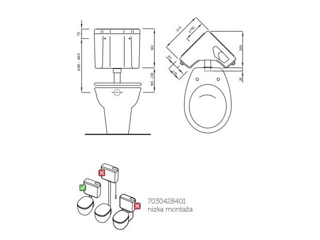 Kotni splakovalnik Linea